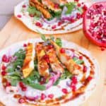 Perzische tortilla met kip, ras el hanout en granaatappel