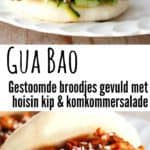 Gua Bao - Gestoomde broodjes gevuld met hoisin kip en komkommersalade