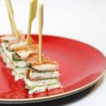 Tongfilet hapje met spinazie en ham