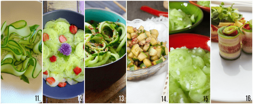 6x Salades met komkommer