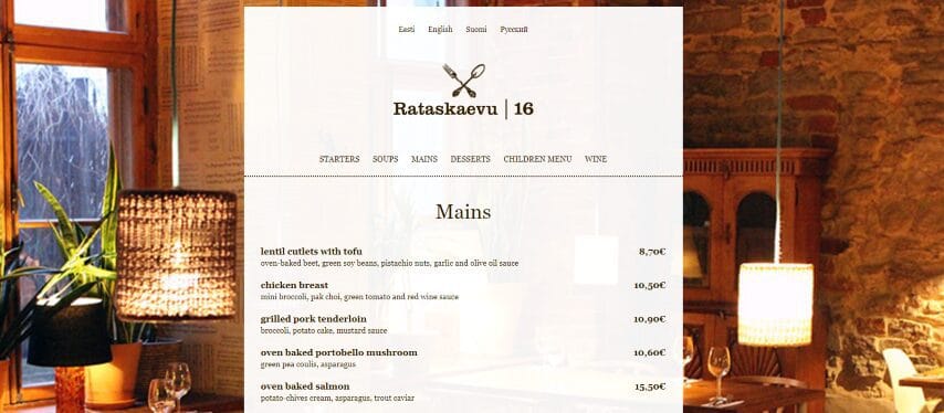 Restaurant Rataskaevu 16 - Tallinn Estland