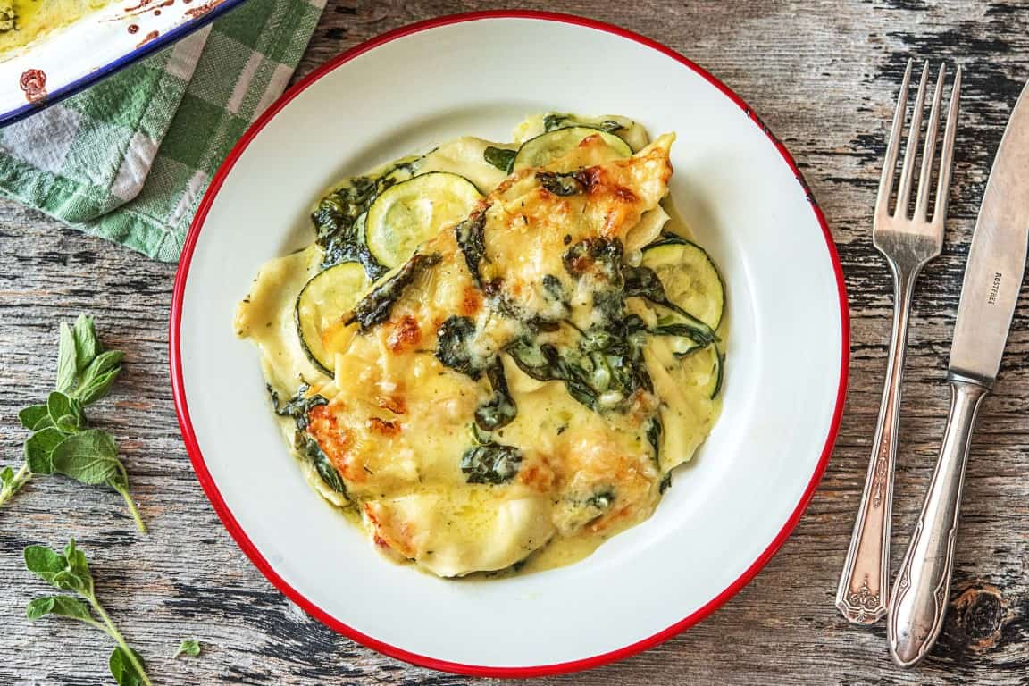 Romige groente lasagne met spinazie - Lekkere pasta recepten - simpel voor elke dag
